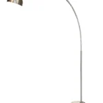 Modern Arc Floor Lamp with Marble Base & Metal Dome Shade